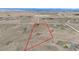 Aerial view shows the property's boundaries at 30484 Chisholm Trl, Elizabeth, CO 80107