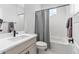 Sparkling clean bathroom with a shower-tub combination, modern fixtures, and ample natural light at 11000 Shining Star Cir, Parker, CO 80134