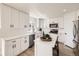 Modern kitchen with white cabinets, stainless steel appliances, and island at 1138 W 84Th Pl, Denver, CO 80260