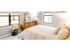 Bedroom with modern decor, including a stylish dresser and comfortable bed with decorative pillows at 3069 Tejon St # B, Denver, CO 80211