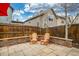 Outdoor patio with two wood Adirondack chairs, stone pavers, and a wood fence at 84 Inca St, Denver, CO 80223