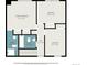 Second floor layout showcasing the primary bedroom, two additional bedrooms and two bathrooms at 60 S Moline St, Aurora, CO 80012