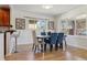 Bright dining space with stylish seating, modern light fixture and seamless flow into the kitchen at 3527 W 44Th Ave, Denver, CO 80211