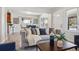 Cozy living room with a comfortable couch, white walls, and view to the dining room at 3527 W 44Th Ave, Denver, CO 80211