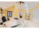 Main bedroom with high ceilings and access to bathroom at 1650 Locust St, Denver, CO 80220