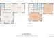 Detailed floor plan of first and second floor showcasing the layout including a kitchen, living room, and bedrooms at 101 S Downing St # 8, Denver, CO 80209