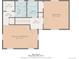 Second floor plan view showcasing a primary bedroom, bedroom and bathrooms at 101 S Downing St # 8, Denver, CO 80209