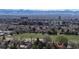 Expansive city view showcases the vibrant skyline and surrounding residential neighborhoods with mountain backdrop at 110 Forest St, Denver, CO 80220