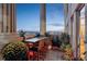 Spacious balcony with city views, seating, and potted plants at 300 W 11Th Ave # 18C, Denver, CO 80204