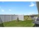 Backyard featuring artificial turf, a fence, and beautiful views of the surrounding landscape at 3596 Longs Peak Cir, Parker, CO 80138