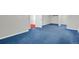 Spacious finished basement with blue carpet and natural light at 3596 Longs Peak Cir, Parker, CO 80138