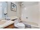 Traditional bathroom with bathtub, shower, and coordinated fixtures, offers a functional layout at 19725 Rosewood Ct, Parker, CO 80138