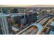 Great aerial view showcases modern architecture in this city neighborhood at 1750 Wewatta St # 830, Denver, CO 80202