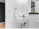 Contemporary bathroom with a sleek vanity, modern sink, and stylish fixtures; neutral and pristine at 1750 Wewatta St # 830, Denver, CO 80202