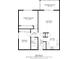 Floor plan of an 857 sq ft condo with a bedroom, bath, living room, kitchen, foyer, hall, and screened balcony at 3082 S Wheeling Way # 202, Aurora, CO 80014