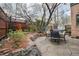 Charming backyard with stone patio, lush greenery, and outdoor seating area at 3701 Eliot St, Denver, CO 80211