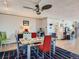 Bright dining room with hardwood floors and ceiling fan at 1777 Larimer St # 1908, Denver, CO 80202