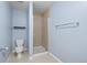 A full bathroom features a shower stall and modern fixtures at 975 N Lincoln St # 3E, Denver, CO 80203