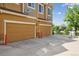 Exterior view of garage doors at 16031 W 63Rd Ln # D, Arvada, CO 80403