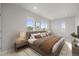 A calming bedroom features soft lighting, neutral tones, and three windows with pleasant outdoor views at 4737 E Iliff Ave, Denver, CO 80222