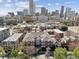 Aerial view of a neighborhood with mixed-use buildings, cityscape and lush foliage at 1747 N Washington St # C306, Denver, CO 80203