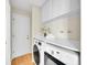 Functional laundry room with modern washer and dryer and ample counter space at 3766 E Easter S Cir, Centennial, CO 80122