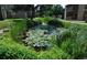 View of the community pond with lily pads and green surroundings at 3414 S Eagle St # 201, Aurora, CO 80014