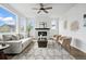 Cozy living room with a modern fireplace, plush seating, and plenty of natural light at 924 Sunflower St, Louisville, CO 80027