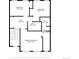 Floor plan featuring three bedrooms, a bath, and walk-in closet layout at 3680 S Beeler St # 5, Denver, CO 80237