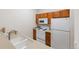 Efficient kitchen featuring bright white appliances and light countertops at 5077 Camel Heights Rd # C, Evergreen, CO 80433