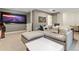 Cozy basement space featuring a comfortable sectional sofa and entertainment setup at 2851 W 23Rd Ave # 1, Denver, CO 80211