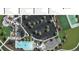Community aerial view showcasing a pool, tennis court, clubhouse, and parking at 4748 Weitbrec Ln, Castle Rock, CO 80104