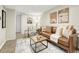 Relaxing living room with modern decor including leather sofa and area rug at 732 Poplar St, Denver, CO 80220