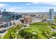 Scenic aerial view of downtown Denver with green spaces and modern architecture at 1590 Little Raven St # 408, Denver, CO 80202
