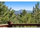 Mountainous views framed by lush trees and a clear blue sky at 2976 Hiwan Dr, Evergreen, CO 80439