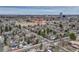 Arial neighborhood view featuring homes, trees, and neighborhood roadways at 1590 S Milwaukee St, Denver, CO 80210
