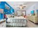 Comfortable bedroom with mirrors and colorful walls at 7300 W Stetson Pl # 46, Littleton, CO 80123