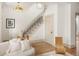 Hallway with a staircase and modern decor at 3142 W 26Th Ave, Denver, CO 80211