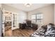 Office area featuring a desk, leather chair and couch at 16650 Shadow Wood Ct, Hudson, CO 80642