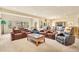 Spacious living room with leather seating and large windows offering scenic views at 501 Young Cir, Castle Rock, CO 80104