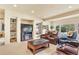 Open-concept living room area with built-in shelving, an entertainment center and scenic view at 501 Young Cir, Castle Rock, CO 80104