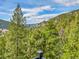 Scenic view from a balcony of evergreen trees, mountains and blue sky, offering nature's beauty and serenity at 24354 Eagle Cliff Trl, Conifer, CO 80433