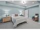 Serene bedroom with plush carpeting and a full-sized bed with a ceiling fan and recessed lighting at 3429 Goodyear St, Castle Rock, CO 80109