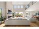 Bright and open living room featuring modern finishes, high ceilings, and patio access at 2136 S Juniper St, Lakewood, CO 80228
