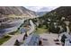 Breathtaking aerial view showcases the waterfront houses and surrounding neighborhood at 1901 Clear Creek Dr # F104, Georgetown, CO 80444