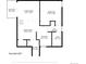 This is a floor plan with measurements including a balcony, living room, and kitchen at 1901 Clear Creek Dr # F104, Georgetown, CO 80444