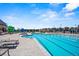 A luxurious swimming pool area with lounge chairs, umbrellas, and clear blue water for ultimate relaxation and recreation at 7790 S Queensburg Way, Aurora, CO 80016