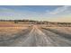Rural dirt road leading to a property surrounded by trees and open fields at 754 Highway 86 Hwy, Elizabeth, CO 80107