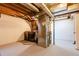 Unfinished basement with HVAC and laundry hookups at 201 Quail Ridge Cir, Highlands Ranch, CO 80126