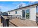 Wooden deck with sliding glass doors, railing, and outdoor seating perfect for relaxing at 19792 E Bates Dr, Aurora, CO 80013
